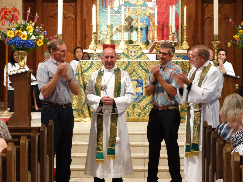 Senior Warden Alan Steinbrecher join Senior Warden 1995 Brian Tyler as Canon Smythe blesses GFW+ on 20 years as Rector, with prayers for a fruitful several more! (may the Rector say Amen?)